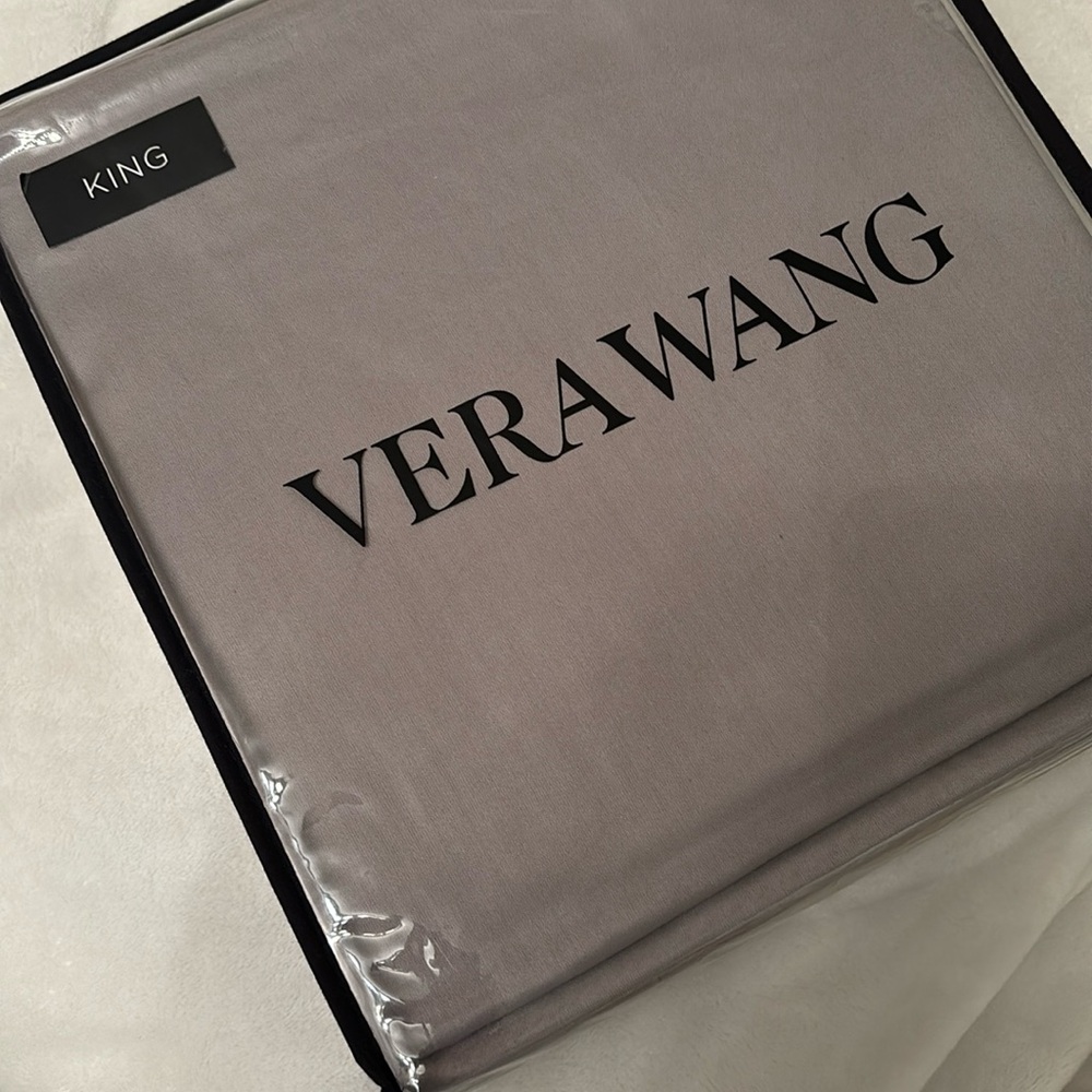 Flat sheet only Vera Wang Cotton Luxurious Satin Weave King Size